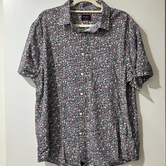 UNTUCKit Other - 🌿 UNTUCKit Garganega Men's Navy Floral Short Sleeve Button-Up Shirt - XL